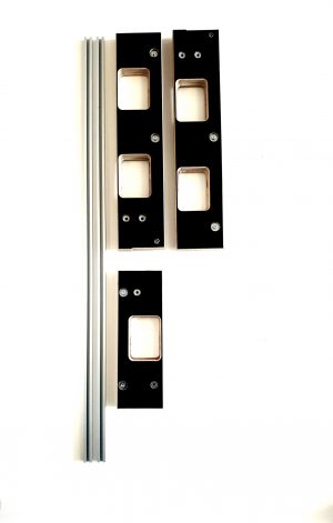 Bladscharnier mal 89 mm met 4e scharnier 27mm incl. tweedelig aluminium profiel